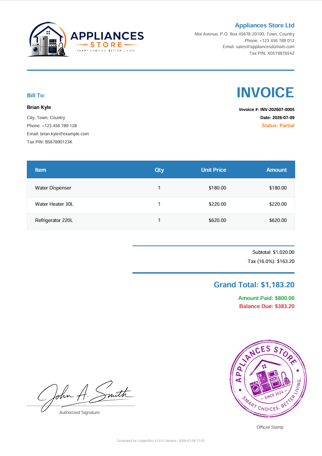 LedgerBizz Inventory Pro Dashboard - Professional stock management interface with inventory valuation, low stock alerts, and financial reports