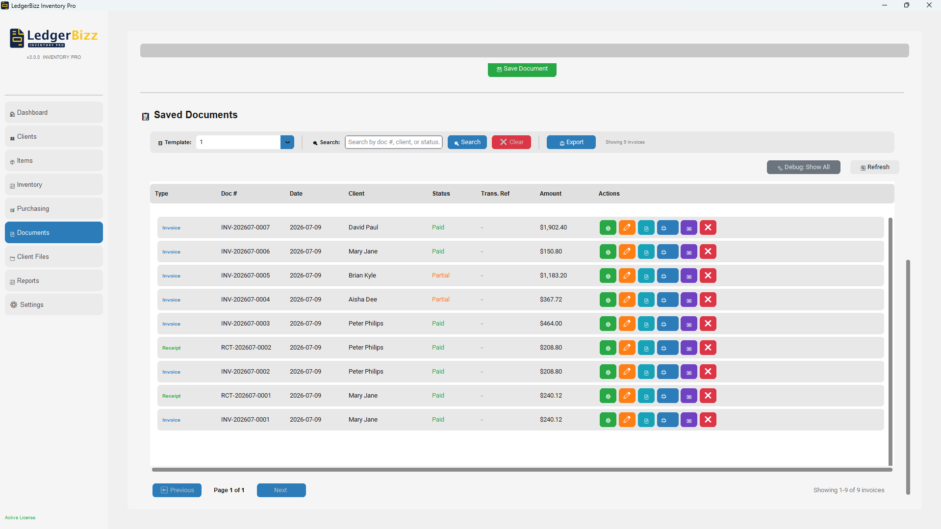 LedgerBizz Documents - Create invoices, receipts, and delivery notes