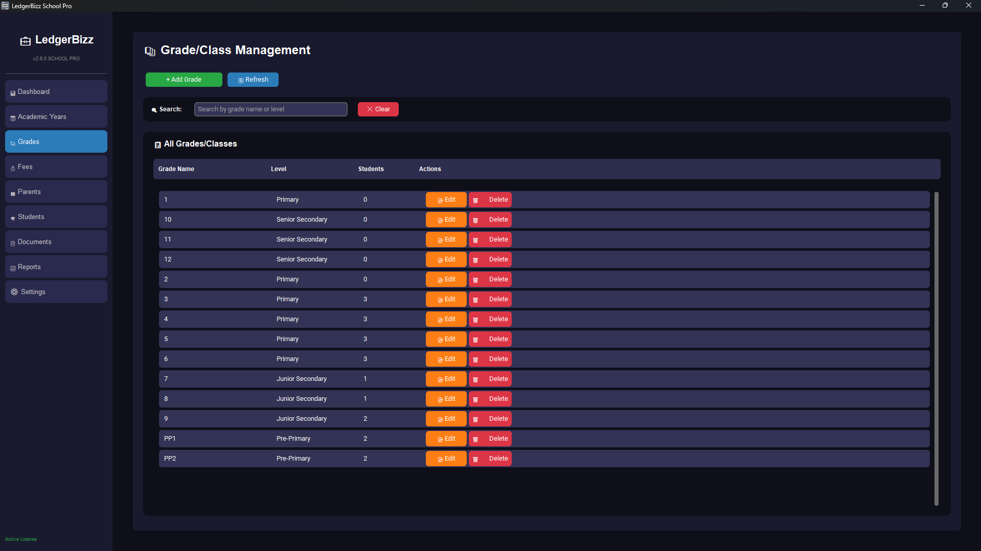 LedgerBizz Grades Management - Organize your classes.