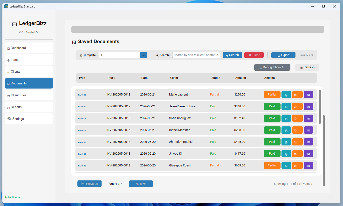Reports with charts and analytics